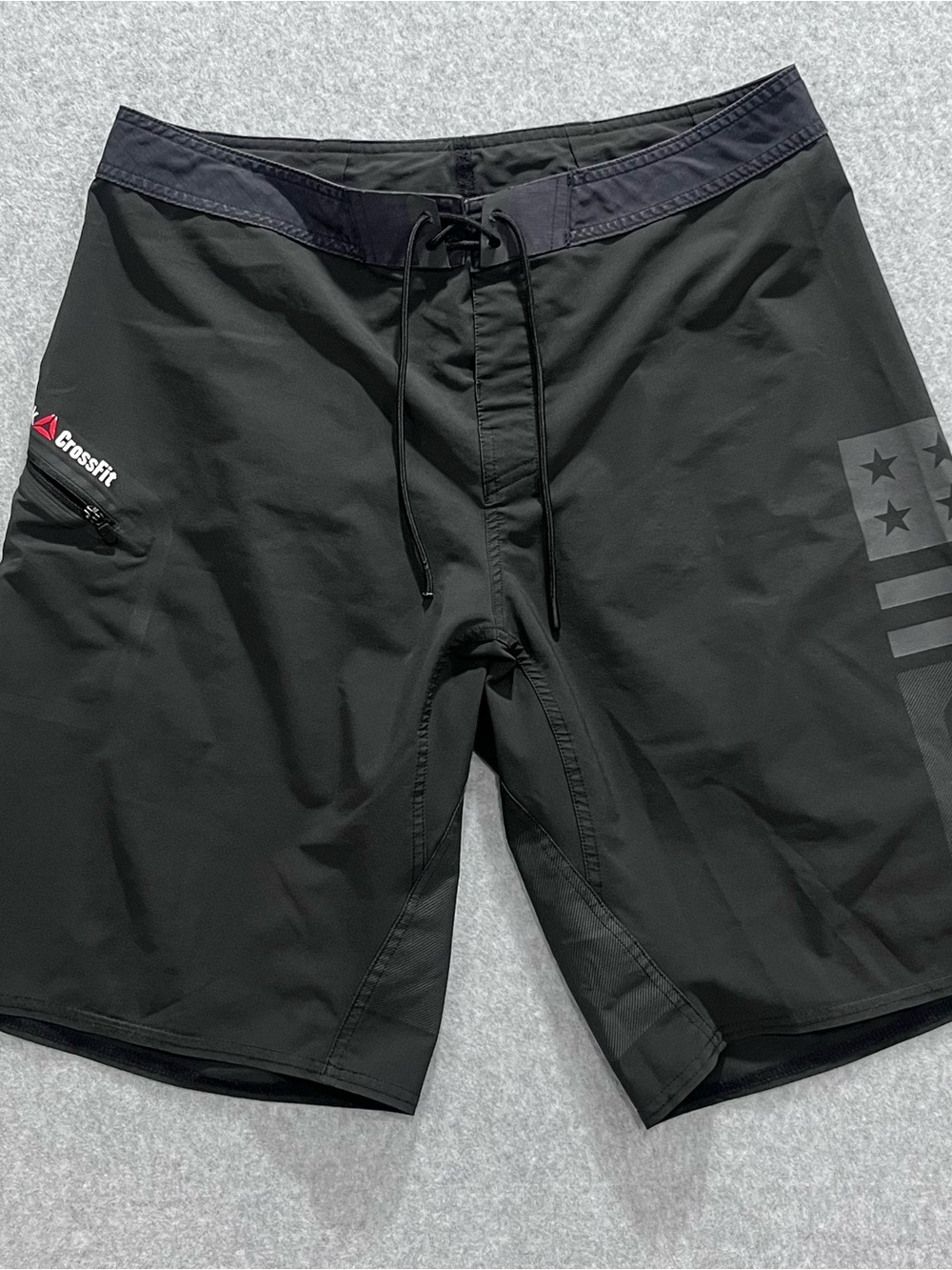 Mens Reebok CrossFit Hero Athletic Board Shorts Dark Gray Graphic Size 32 Medium